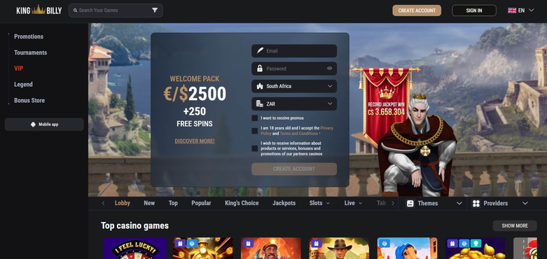 kingbilly casino Gameplay